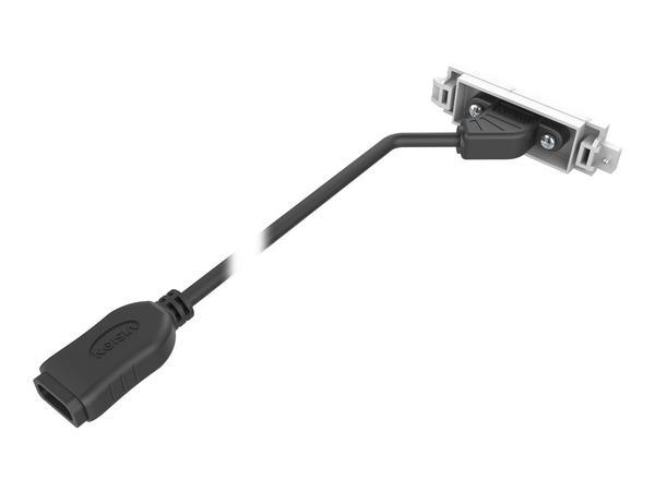 Module HDMI - prise femelle à l'avant avec câble à l'arrière avec connecteur femelle - HDMI v2.0 - 4K à 30 Hz - AWG 28 - longueur totale 200 mm - s'insère dans les entourages Techconnect - plastique - blanc