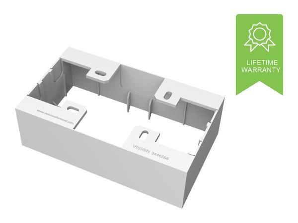 Boîtier de surface double UK - boîtier de surface standard (pattress) - 146 x 86 x 45mm - plastique - blanc