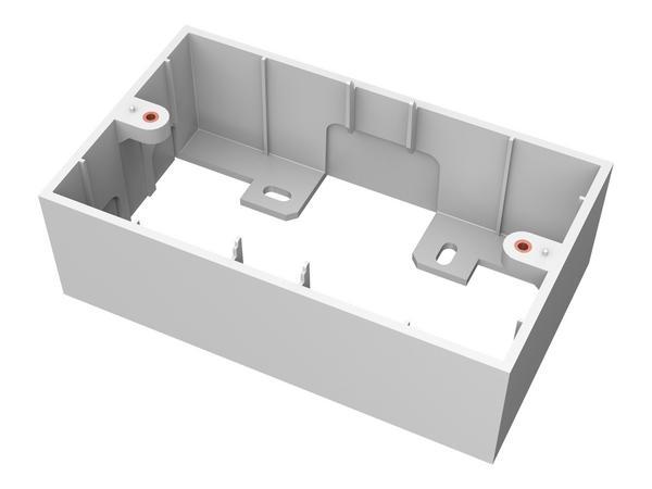 Boîtier de surface double UK - boîtier de surface standard (pattress) - 146 x 86 x 45mm - plastique - blanc