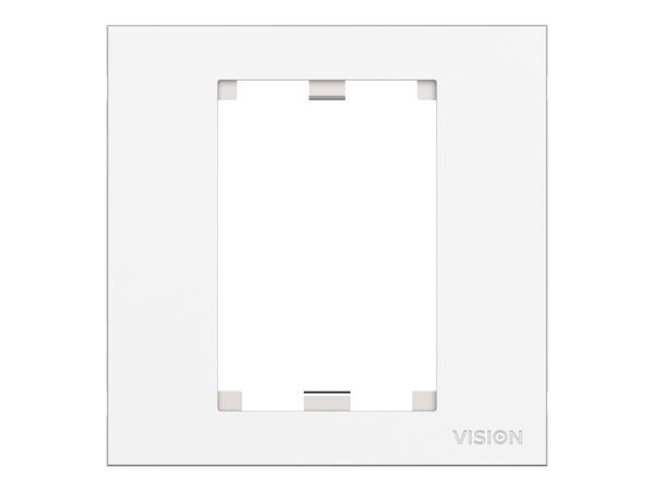 Cadre simple UK - cadre qui accueille deux modules - s'adapte à TC3 BACKBOX1G ou à tout boîtier UK standard simple (pattress) - 86 x 86 mm - plastique - blanc