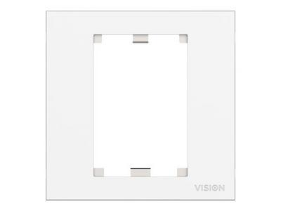 Cadre simple UK - cadre qui accueille deux modules - s'adapte à TC3 BACKBOX1G ou à tout boîtier UK standard simple (pattress) - 86 x 86 mm - plastique - blanc