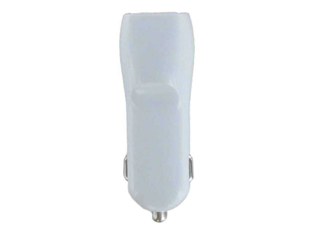 DLH DY-AU2314W - Adaptateur d'alimentation pour voiture - 12 Watt - 2.4 A - 2 connecteurs de sortie (USB) - blanc