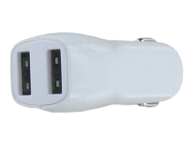 DLH DY-AU2314W - Adaptateur d'alimentation pour voiture - 12 Watt - 2.4 A - 2 connecteurs de sortie (USB) - blanc