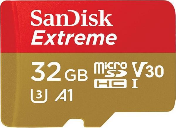 SanDisk Extreme - Carte mémoire flash (adaptateur microSDHC - SD inclus(e)) - 32 Go - A1 / Video Class V30 / UHS-I U3 - microSDHC UHS-I