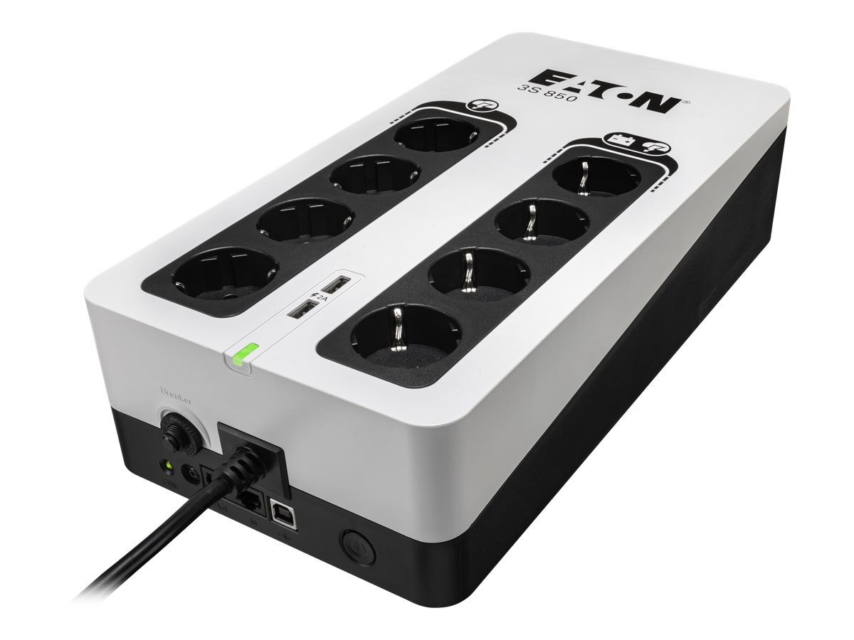 Eaton 3S 850 - Onduleur - CA 220-240 V - 510 Watt - 850 VA - monophasé - USB - connecteurs de sortie : 8