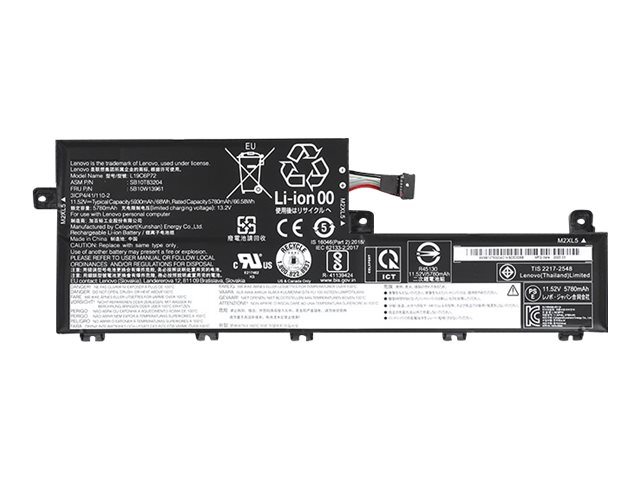 DLH - Batterie de portable (équivalent à : Lenovo L19L6P72, Lenovo SB10T83203, Lenovo 5B10W13960, Lenovo SB10T83204, Lenovo L19C6P72, Lenovo 5B10W13961) - lithium-polymère - 5650 mAh - 65 Wh - pour Lenovo ThinkPad P15v Gen 1, P15v Gen 2, P15v Gen 3, T15p