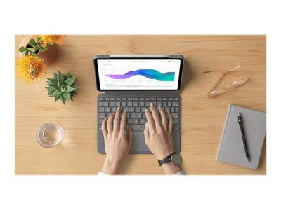 Logitech Combo Touch - Clavier et étui - avec trackpad - rétroéclairé - Apple Smart connector - QWERTZ - Suisse - gris oxford - pour Apple 11-inch iPad Pro (1ère génération, 2e génération, 3ème génération)