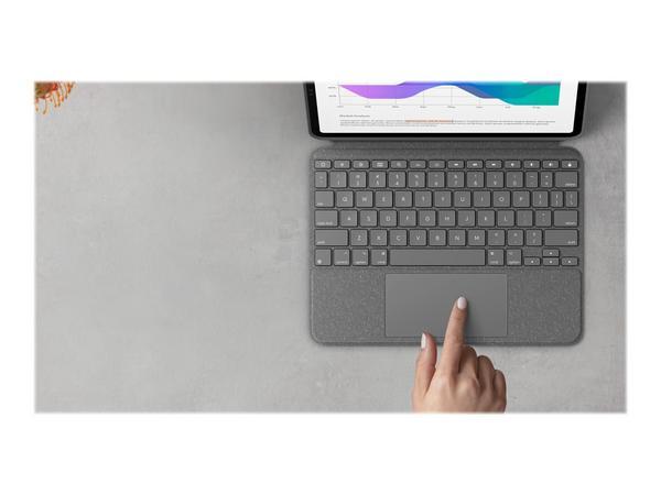Logitech Combo Touch - Clavier et étui - avec trackpad - rétroéclairé - Apple Smart connector - QWERTZ - Suisse - gris oxford - pour Apple 11-inch iPad Pro (1ère génération, 2e génération, 3ème génération)