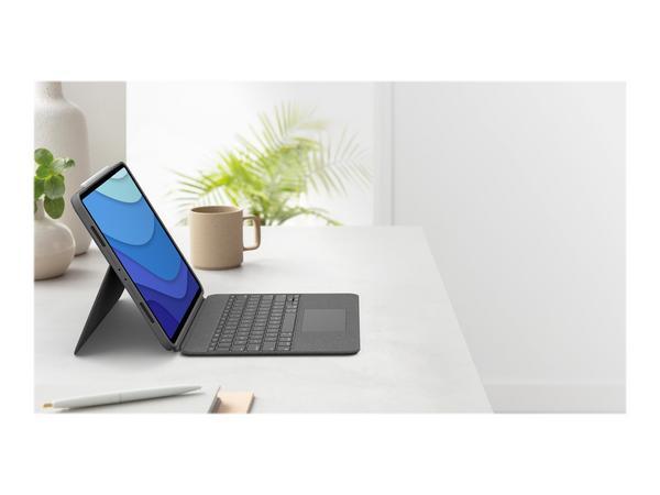 Logitech Combo Touch - Clavier et étui - avec trackpad - rétroéclairé - Apple Smart connector - QWERTZ - Suisse - gris oxford - pour Apple 11-inch iPad Pro (1ère génération, 2e génération, 3ème génération)