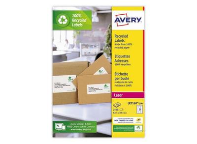 Avery QuickPEEL Recycled Labels - Blanc naturel - 38.1 x 63.5 mm 2100