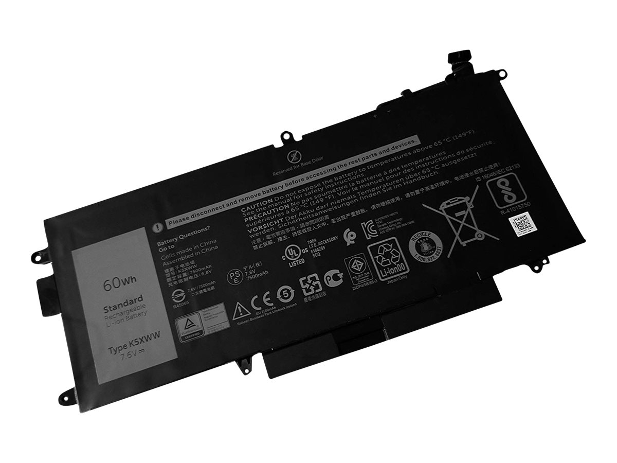 DLH - Batterie de portable (équivalent à : Dell K5XWW, Dell N18GG, Dell 0K5XWW, Dell 2T9GV, Dell 71TG4, Dell CFX97, Dell X49C1, Dell 071TG4, Dell 725KY) - lithium-polymère - 7895 mAh - 60 Wh - pour Dell Latitude 5289 2-In-1, 7389 2-in-1, 7390 2-in-1