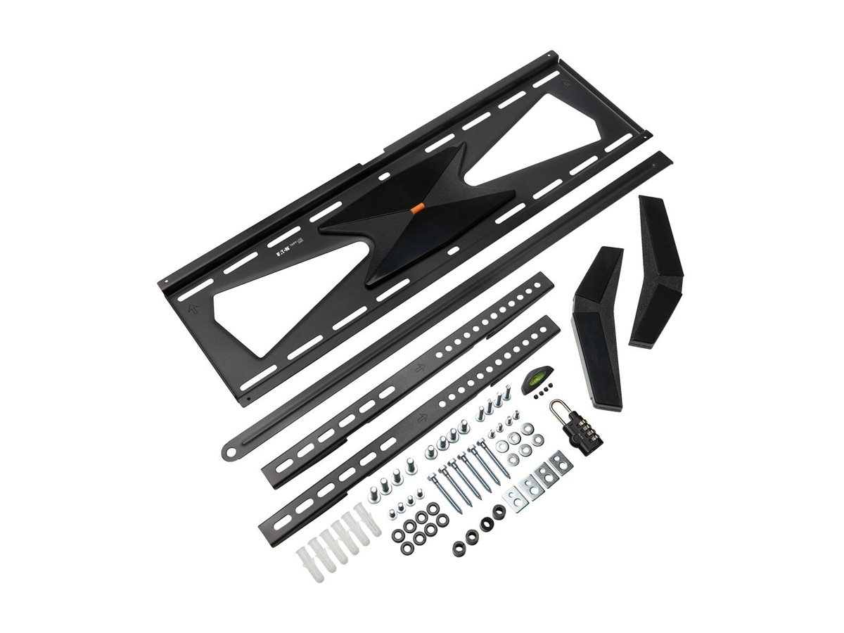 Eaton Tripp Lite Series Heavy-Duty Fixed Security Display TV Wall Mount for 37" to 80" TVs and Monitors, Flat or Curved Screens - Support - pour écran plat - verrouillable - acier - noir - Taille d'écran : 37"-80" - montable sur mur