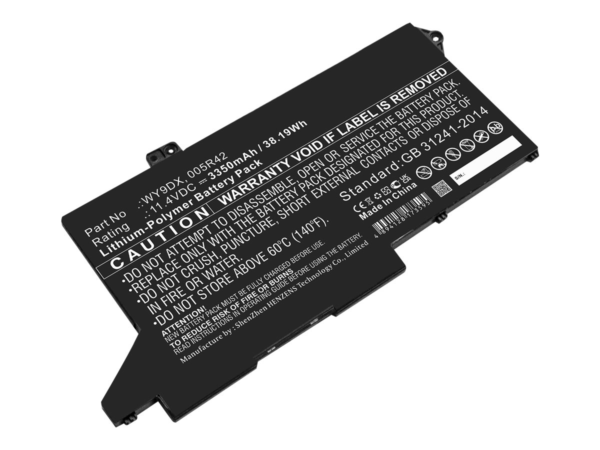 DLH - Batterie de portable (équivalent à : Dell M3KCN, Dell WY9DX, Dell 0WY9DX, Dell 005R42) - lithium-polymère - 3680 mAh - 42 Wh - pour Dell Latitude 5420, 5520, Precision 3560