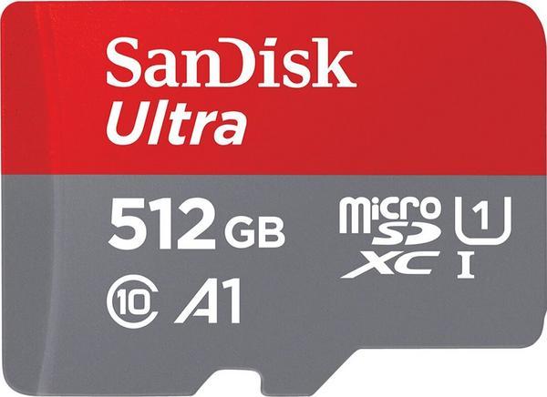 SanDisk Ultra - Carte mémoire flash (adaptateur microSDXC vers SD inclus(e)) - 512 Go - A1 / UHS Class 1 / Class10 - microSDXC UHS-I