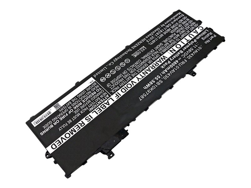 DLH - Batterie de portable (équivalent à : Lenovo 01AV429, Lenovo 01AV430, Lenovo 01AV431, Lenovo 01AV494, Lenovo SB10K97586, Lenovo SB10K97587, Lenovo SB10K97588) - lithium-polymère - 4800 mAh - 57 Wh - pour Lenovo ThinkPad X1 Carbon (5th Gen) 20HQ, 20HR