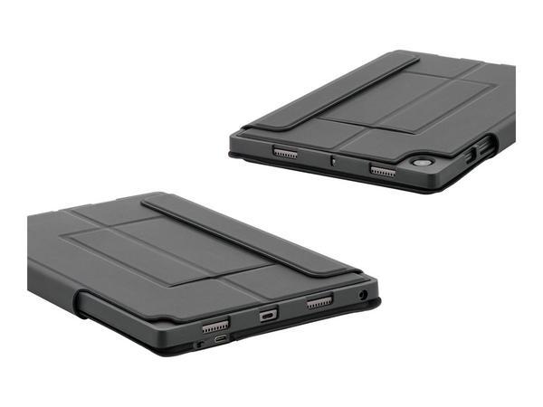 Mobilis C2 - Clavier et étui (étui de protection) - détachable - avec pavé tactile - sans fil - Bluetooth - AZERTY - Français noir étui
