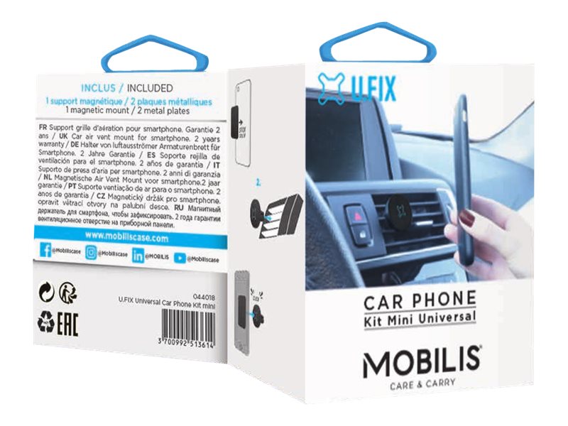 Mobilis U.FIX - Support magnétique pour téléphone portable - noir