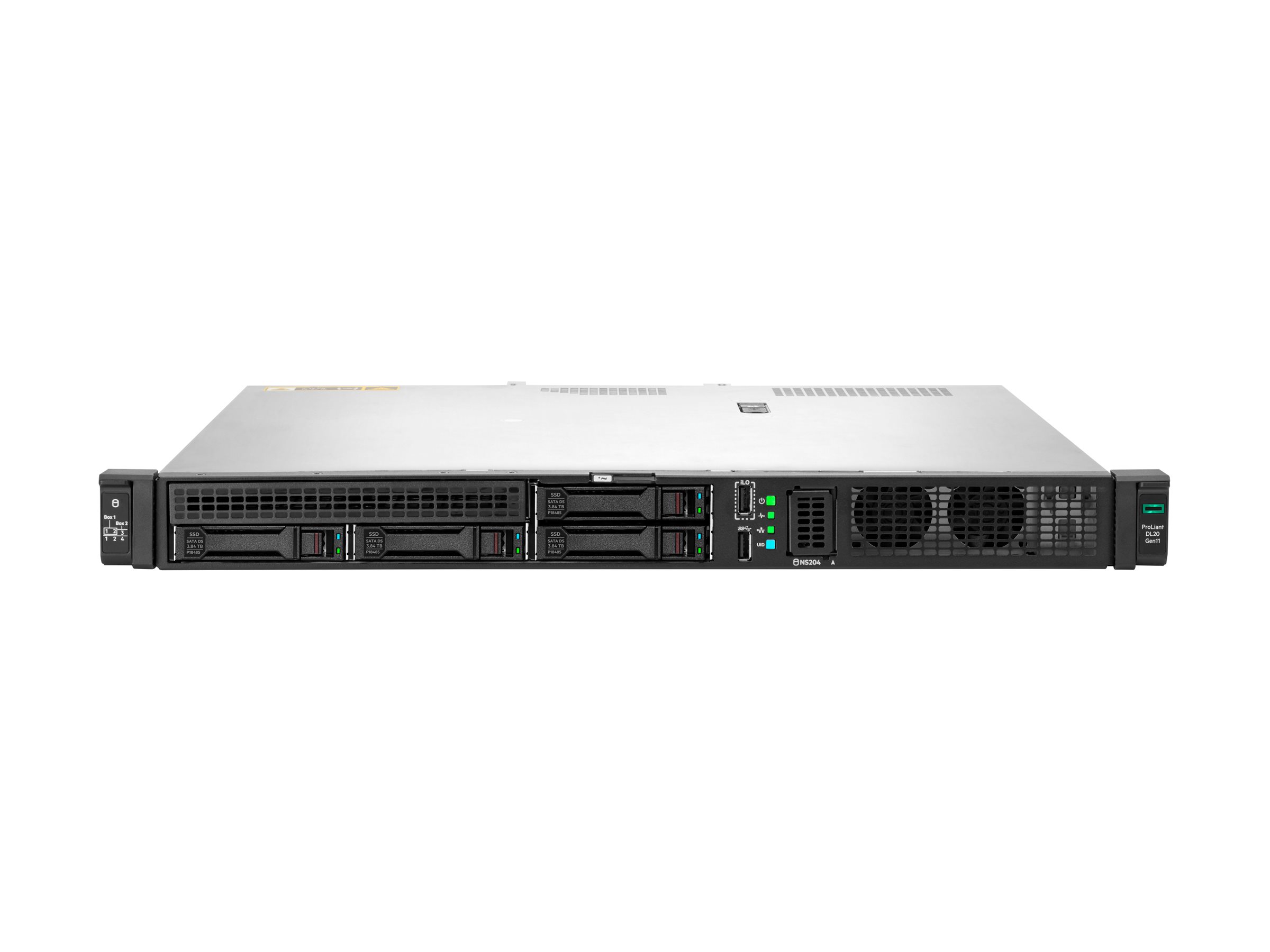 HPE ProLiant DL20 Gen11 | 1x E-2436 2.9GHz 6-core | 1x32GB DDR5 | 4SFF | 2x480GB SATA SSD | 1x800W | TPM - Chassis Intrusion Detection Kit - Bezel Kit & Lock