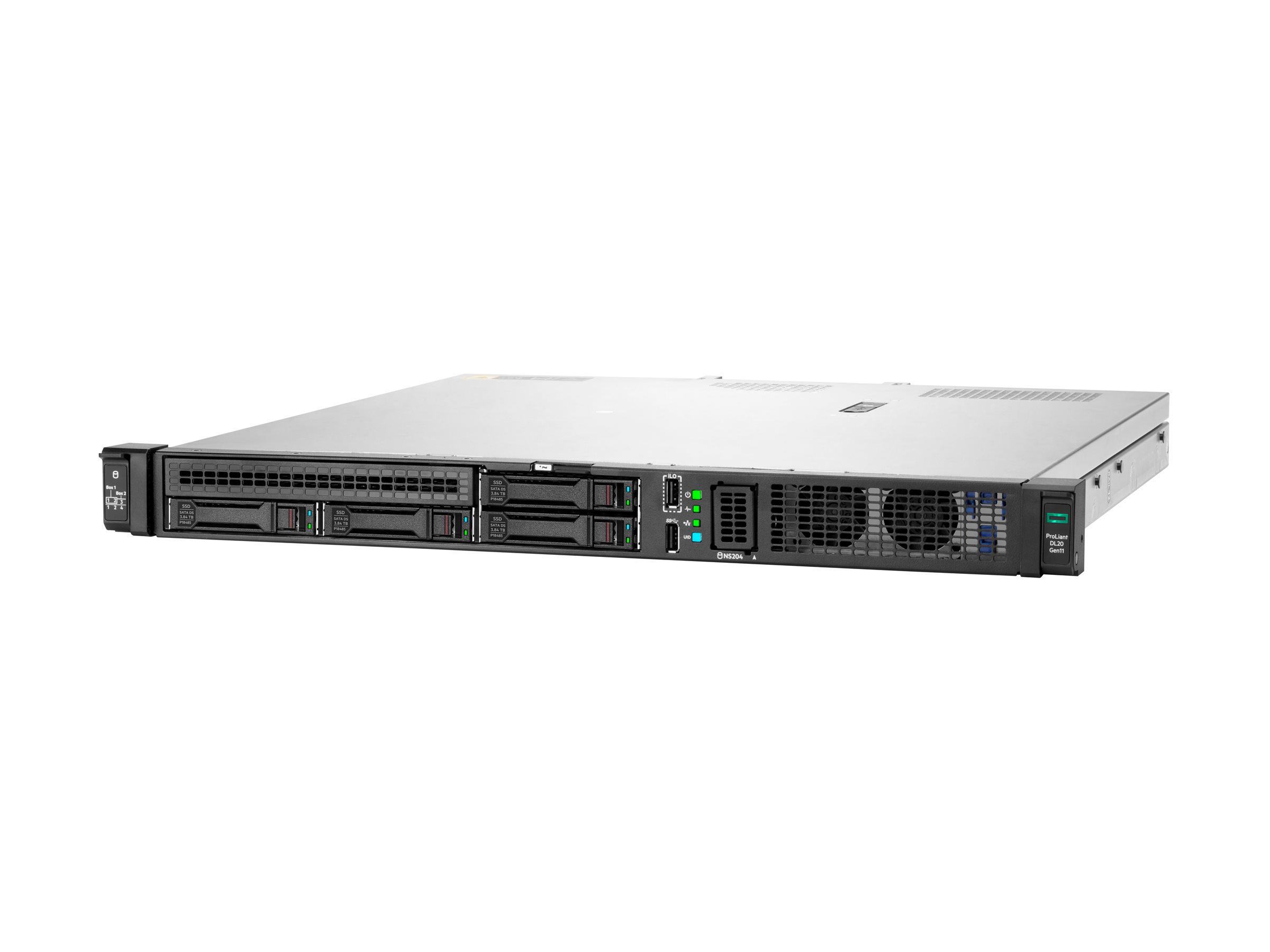 HPE ProLiant DL20 Gen11 | 1x E-2436 2.9GHz 6-core | 1x32GB DDR5 | 4SFF | 2x480GB SATA SSD | 1x800W | TPM - Chassis Intrusion Detection Kit - Bezel Kit & Lock