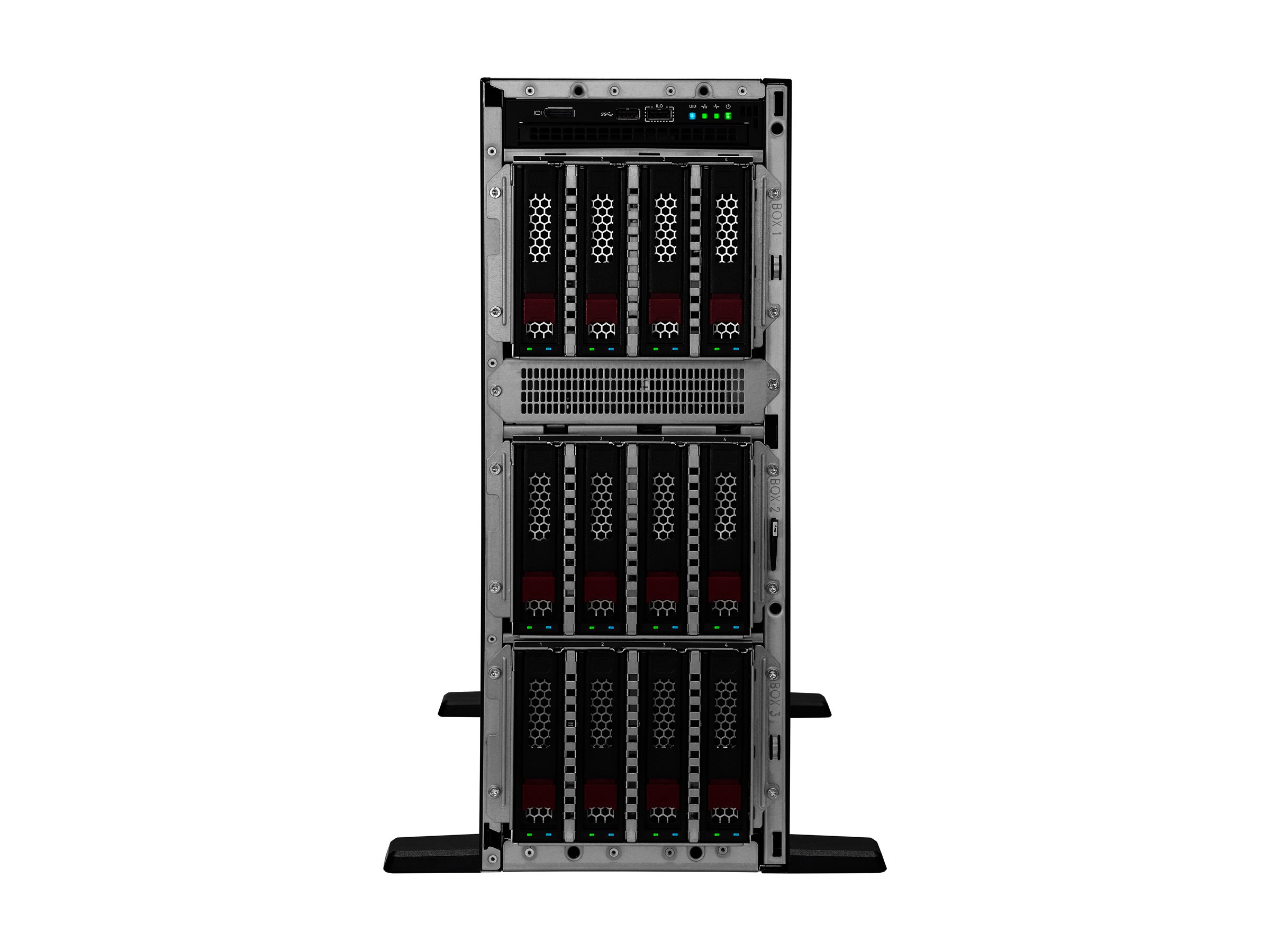 Serveur - tour - 4U - 2 voies - 1 x Xeon Silver 4510 / 2.4 GHz - RAM 64 Go - SATA/SAS/NVMe - hot-swap 2.5" baie(s) - SSD 2 x 960 Go - Gigabit Ethernet - Aucun SE fourni - moniteur : aucun - Smart Choice