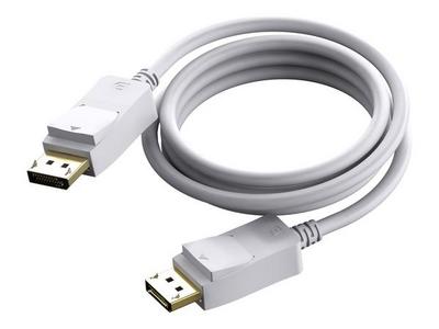 Version 1.4 8K à 60 Hz - connecteurs dorés - DP (m) vers DP (m) - diamètre extérieur 7,3 mm - 28 AWG - 2 m - blanc