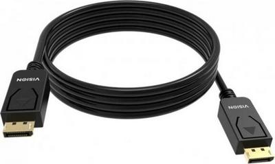 Version 1.4 8K à 60 Hz - connecteurs dorés - DP (m) vers DP (m) - diamètre extérieur 7,3 mm - 28 AWG - 2 m - noir