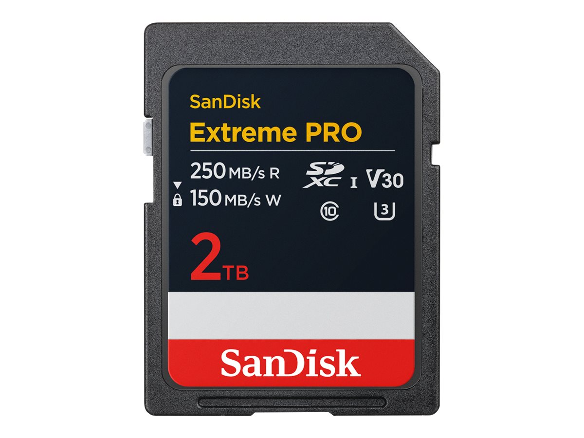 SanDisk Extreme Pro - Carte mémoire flash - 2 To - Video Class V30 / UHS-I U3 / Class10 - SDXC UHS-I