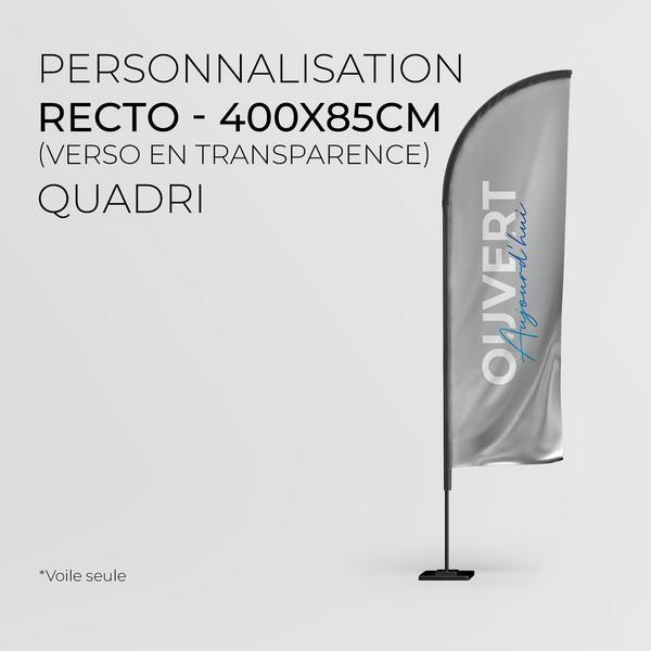 VOILE BEACHFLAG CLASSIQUE DROIT 400 X 85 CM