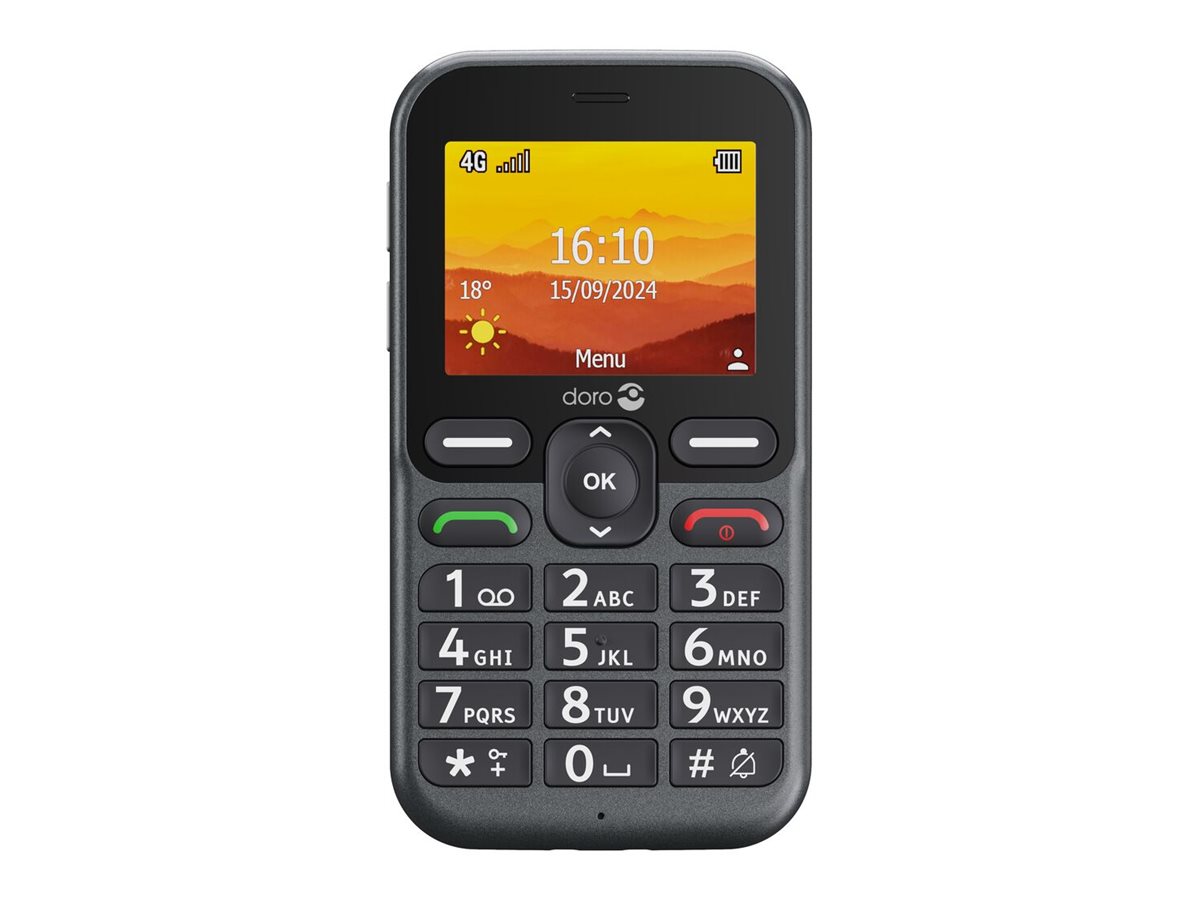 DORO Leva L10 - 4G téléphone de service - RAM 64 Mo / Mémoire interne 128 Mo - microSD slot - écran LCD (TFT) - 320 x 240 pixels (60 Hz) - rear camera 2 MP - noir