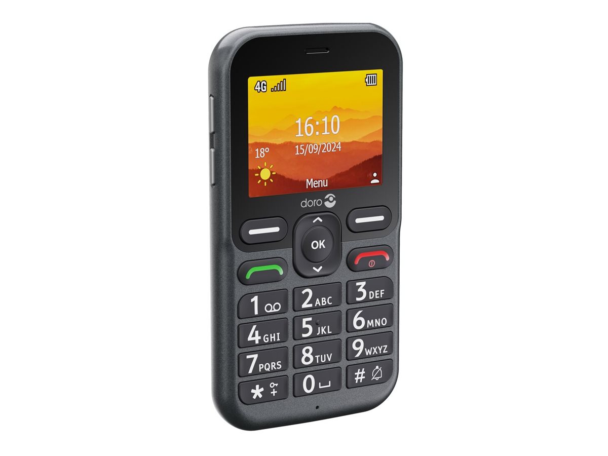 DORO Leva L10 - 4G téléphone de service - RAM 64 Mo / Mémoire interne 128 Mo - microSD slot - écran LCD (TFT) - 320 x 240 pixels (60 Hz) - rear camera 2 MP - noir