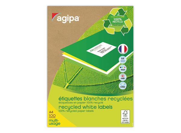 1 Boite de 100 Planches étiquettes laser 100%recyclées 63,5X33,9 mm s
