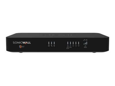 SonicWall TZ80 - Dispositif de sécurité - avec 3 ans de suite de protection avancée et Cloud Secure Edge pour 1 an SIA-Basic (2 utilisateurs) et 1 an SPA-Advanced (2 utilisateurs) - 5 ports - 1GbE - SonicWall Promotional Tradeup - bureau