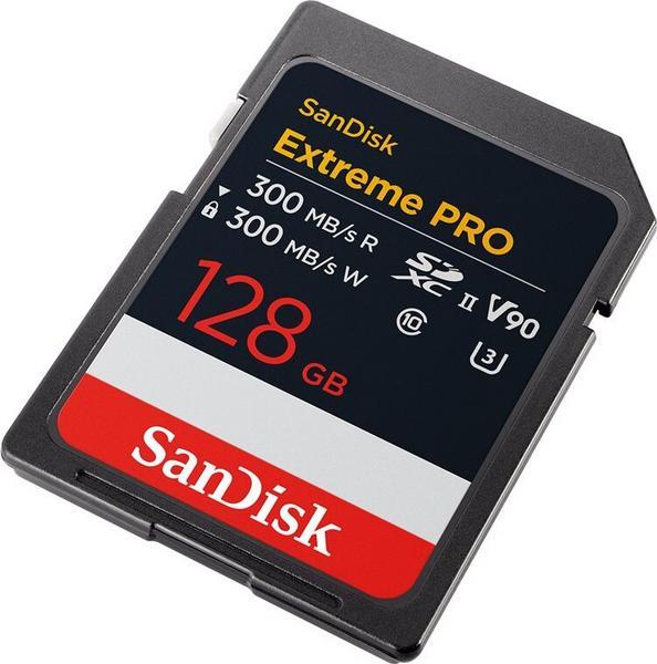 SanDisk Extreme Pro - Carte mémoire flash - 128 Go - Video Class V90 / UHS-II U3 / Class10 - SDXC UHS-II