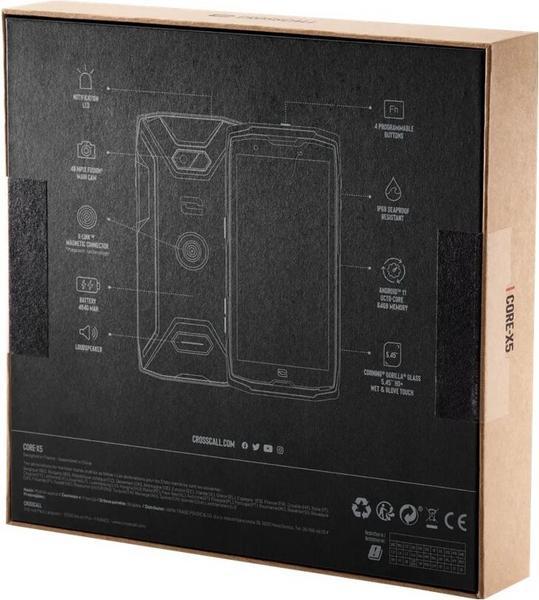 Crosscall Core X5 - 4G smartphone - double SIM - RAM 4 Go / Mémoire interne 64 Go - microSD slot - Écran LCD - 5.45" - 1440 x 720 pixels - rear camera 48 MP - front camera 8 MP reconditionné - Grade B - noir