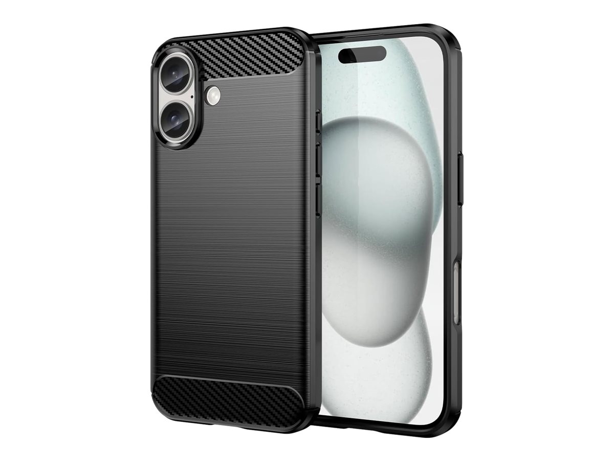 DLH - Coque de protection pour téléphone portable - silicone - noir - pour Apple iPhone 16 Plus
