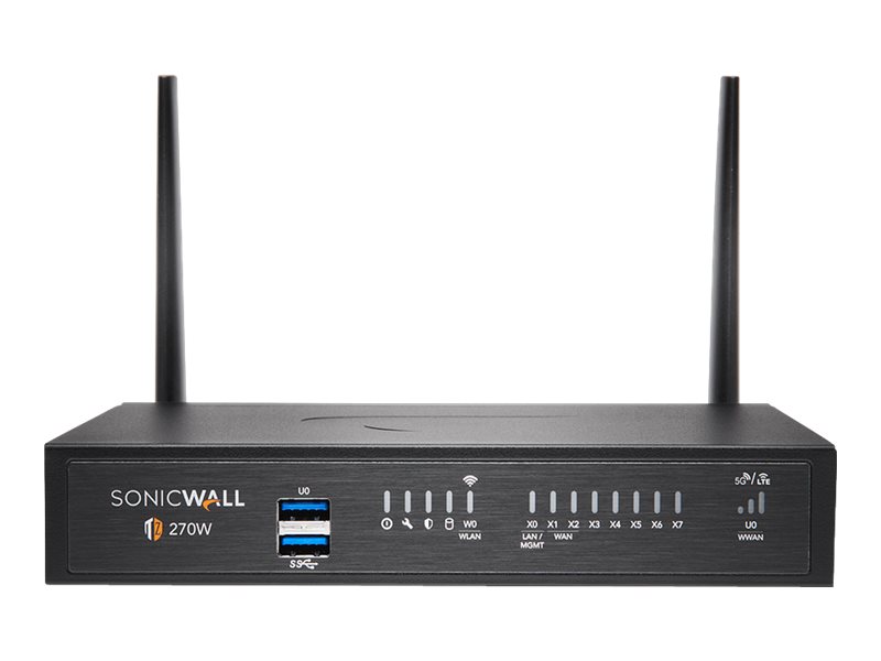 SonicWall TZ Series (Gen 7) TZ270W - Dispositif de sécurité - avec Suite de Service de Protection Avancée de 3 ans et Cloud Secure Edge pour 1 an SIA-Basic (10 utilisateurs) et 1 an SPA-Advanced (3 utilisateurs) - 1GbE - Wi-Fi 5 - 2.4 GHz, 5 GHz - SonicWa