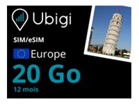 Ubigi propose une eSIM avec un forfait de 20 Go/mois pendant 12 mois en Europe, idéale pour les professionnels et les voyageurs. Grâce à sa connectivité multi-opérateurs en 4G/5G, Ubigi assure une connexion rapide, fiable et sécurisée, sans dépendre du Wi