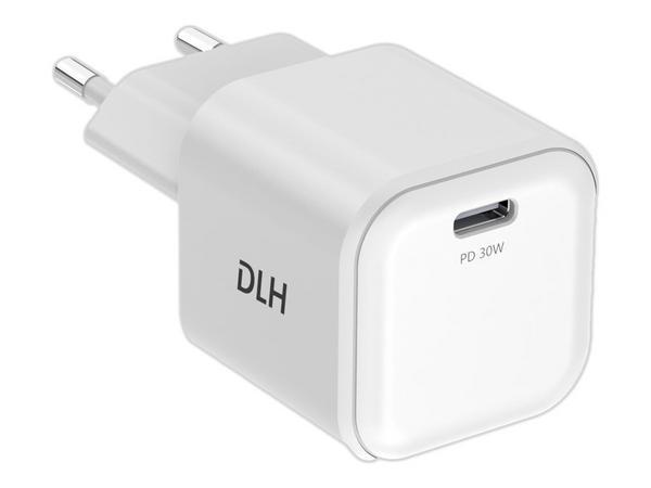 DLH - Adaptateur secteur - GaN - 30 Watt - PD (24 pin USB-C) - blanc