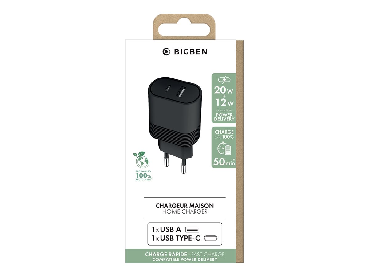 BIGBEN Connected Home charger - Adaptateur secteur - 32 Watt - PD (USB, 24 pin USB-C) - noir