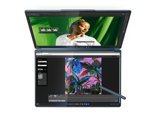 Lenovo Yoga Book 9 14IAH10, Intel® Core Ultra 7 255H (E-cores up to 4.40GHz, 24MB), 14" 2.8K Touch, W11H64 FRA, 32.0GB, 1x1TB SSD M.2 2242 PCIe Gen4 TLC, Tidal Teal, Intel® Arc 140T GPU, BT 5.4,Wi-Fi 7 2x2 BE, 5MP IR, 4 Cell Li-Pol 88Wh, 65W, 2CourierCa