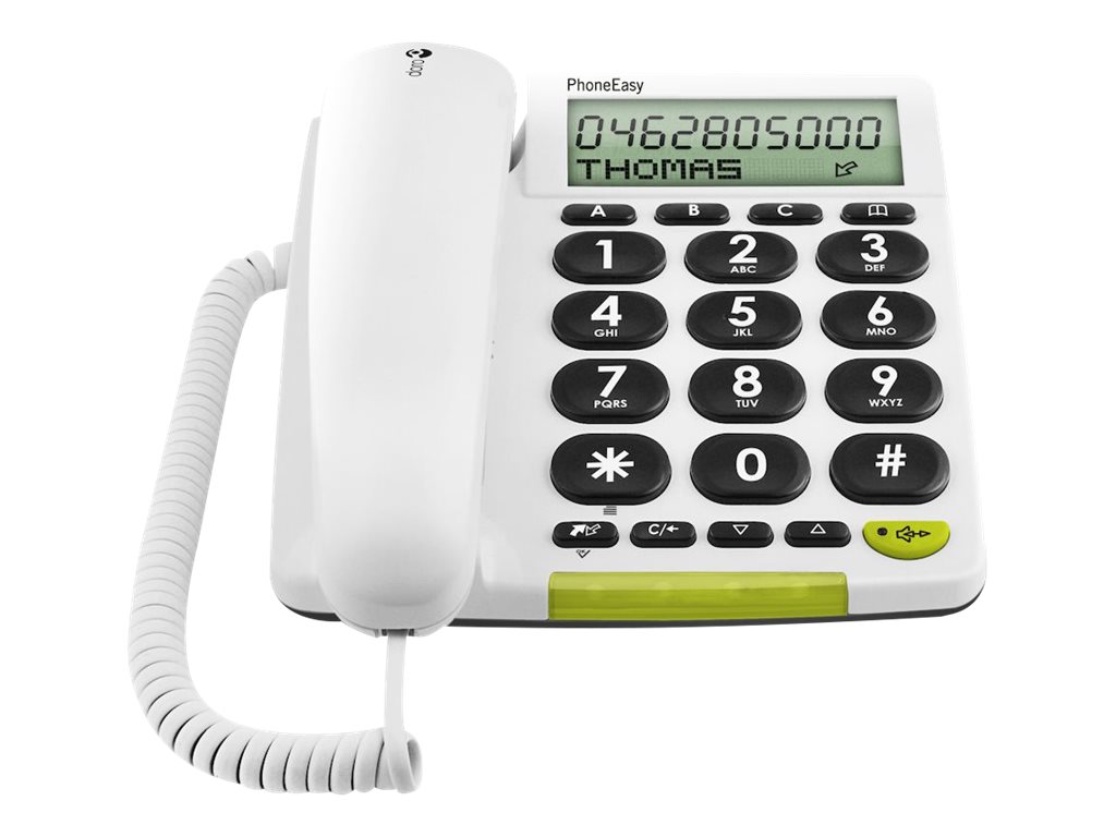 DORO PhoneEasy 312cs - Téléphone filaire avec ID d'appelant - blanc