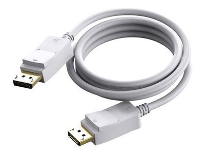 Version 1.2 4K - connecteurs dorés - prend en charge un canal auxiliaire bidirectionnel de 1 mbps et hotplug - DP (m) vers DP (m) - diamètre extérieur 7,3 mm - 28 AWG - 2 m - blanc