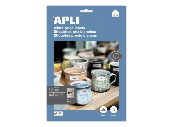 1 Etui de 10 Feuilles A4 soit 1890 étiquettes blanches coins arrondis