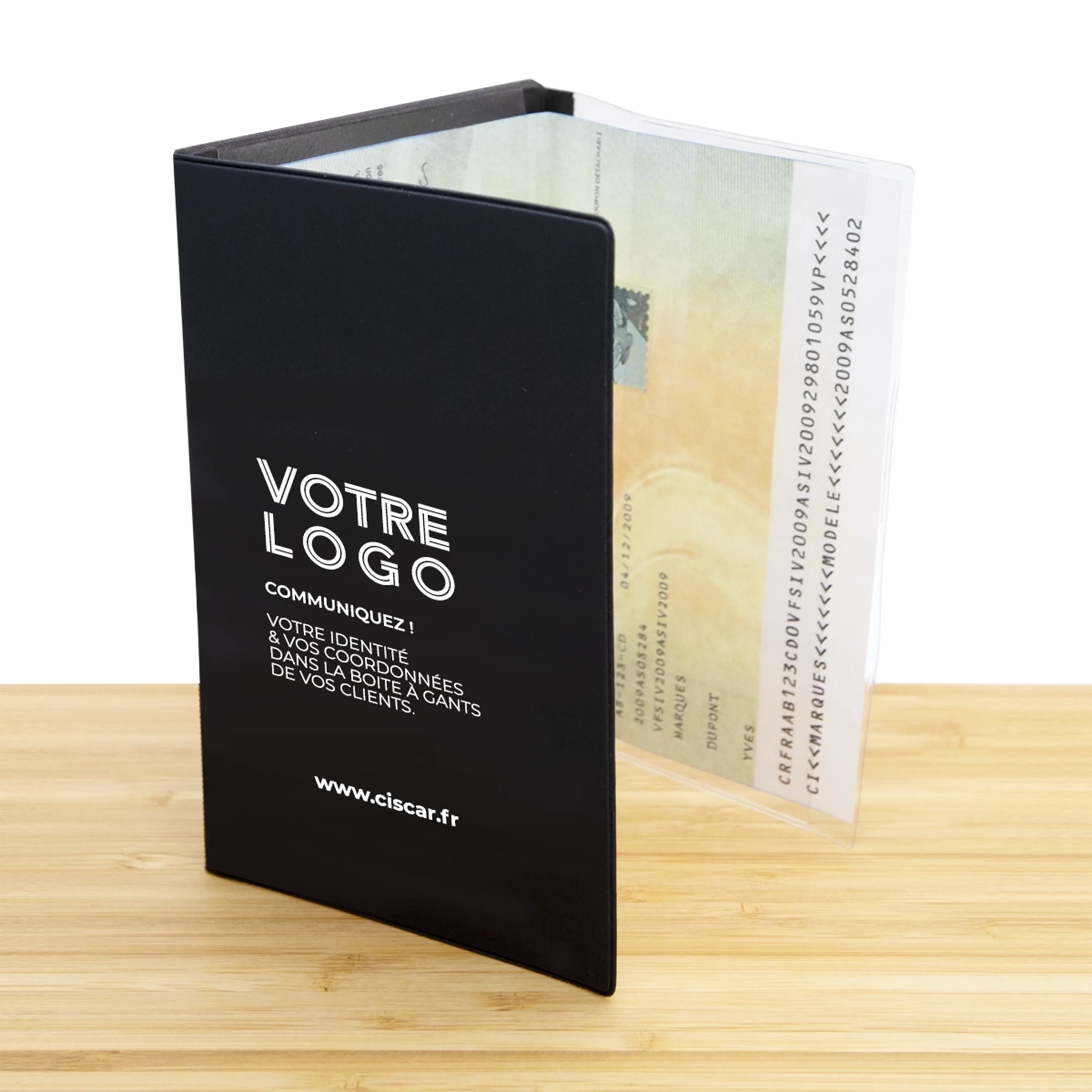 ETUIS CARTE GRISE TRIO GOMME 3 VOLETS - RECTO / VERSO