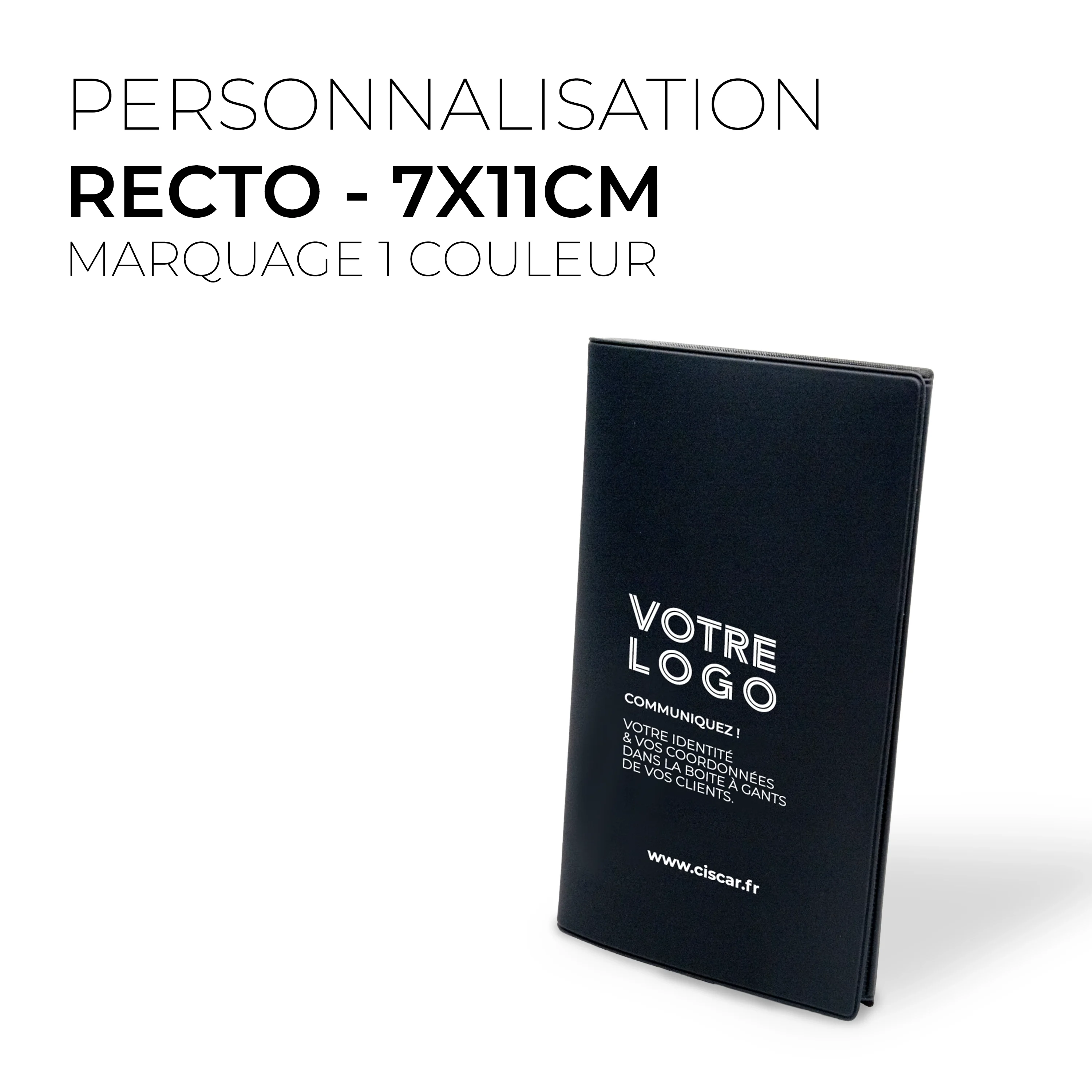 ETUIS CARTE GRISE TRIO GOMME 3 VOLETS - PERSONNALISATION RECTO