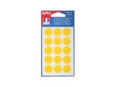 1 Etui de 90 pastilles gommettes de signalisation rondes, Ø19 mm, jau
