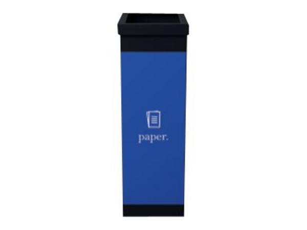 Corbeille de tri sélectif 60L  H.76 x L.36,3 x P.26,3 cm Noir Bleu