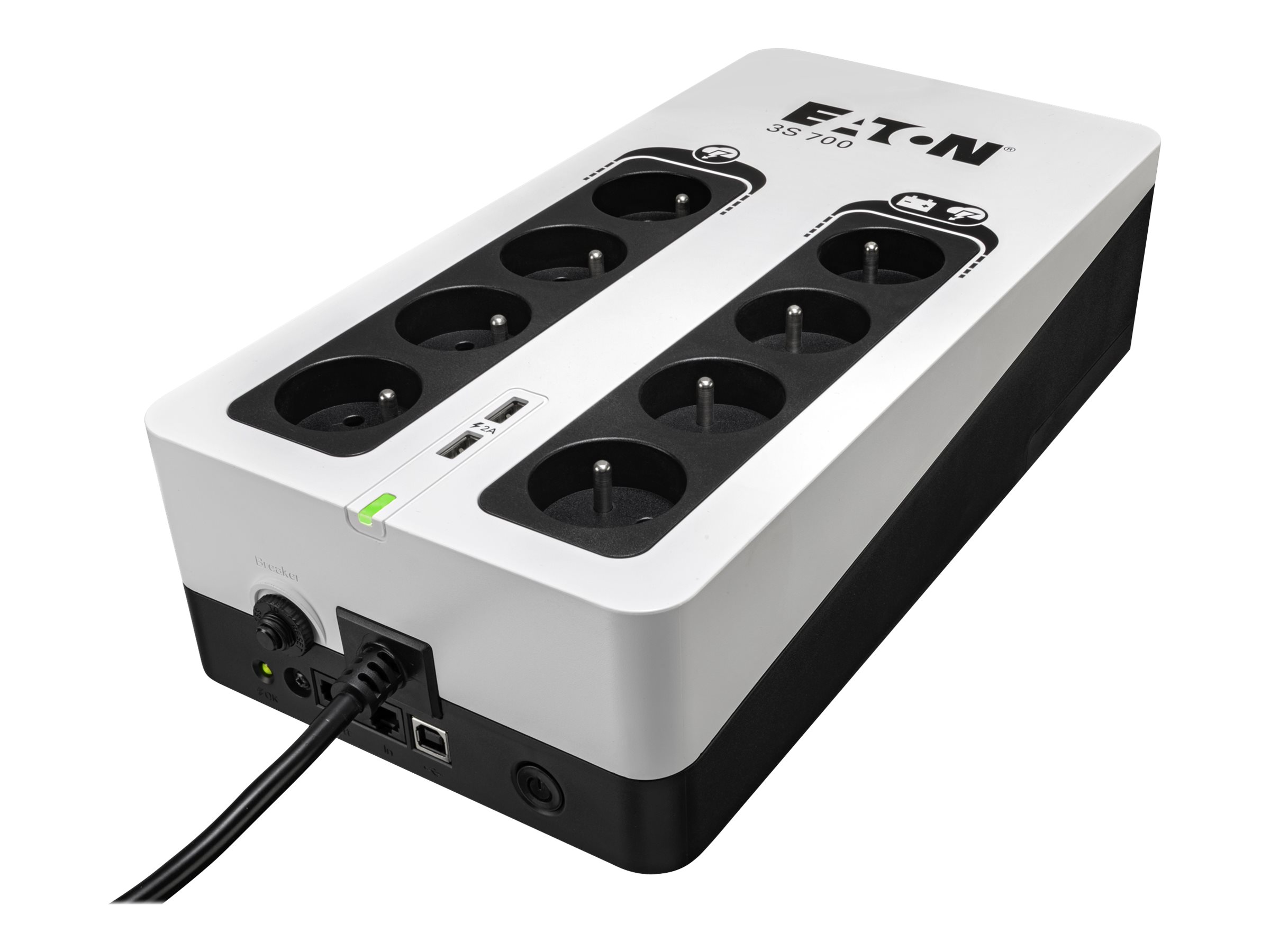 Eaton 3S, 700VA, 420W, Onduleur, Off Line, prises FR, port USB