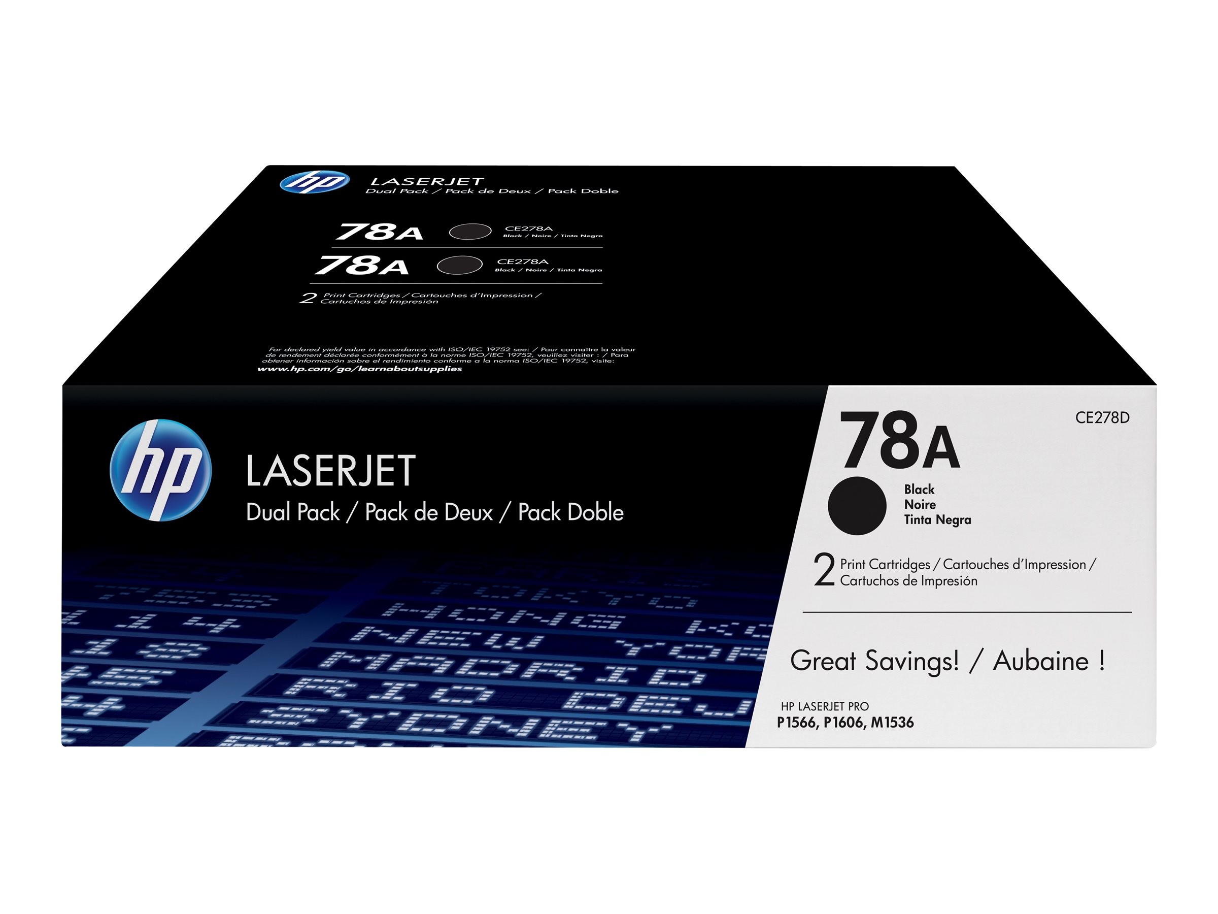 HP 78A 2-pack Black Original LaserJet Toner Cartridges