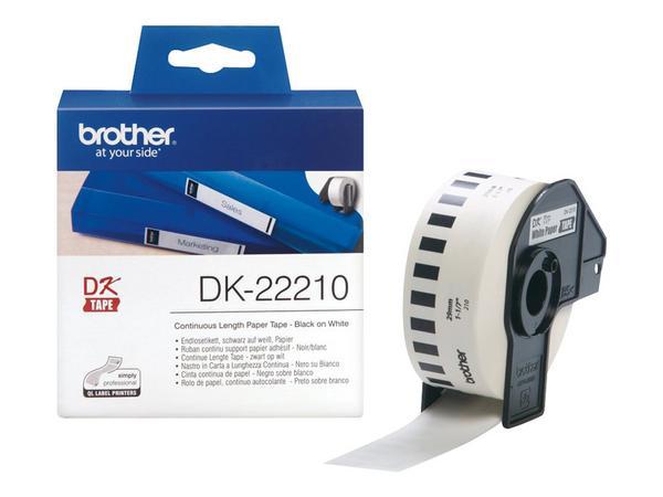 Brother DK-22210 - Noir sur blanc - Rouleau (2.9 cm x 30.5 m) étiquet